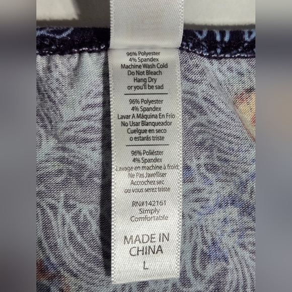 Blue Peacock Theme Lularoe Perfect Tee Women's Size Large‎ - Picture 3 of 5